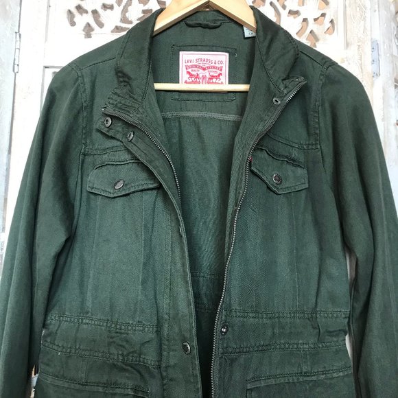 NWT Levi's Army Green Zip-Up Military Jacket Small - Picture 8 of 15